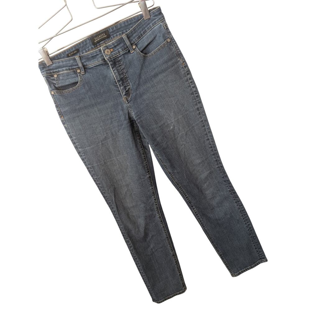 TALBOTS! FLAWLESS 5 POCKET BLUE DENIM SKINNY CUT, HIGH WAIST JEANS! SIZE 8